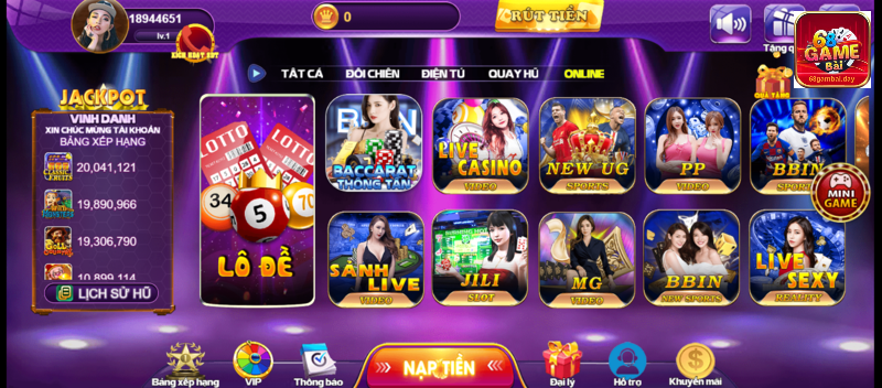 Giao diện cổng game thường xuyên nâng cấp mỗi ngày